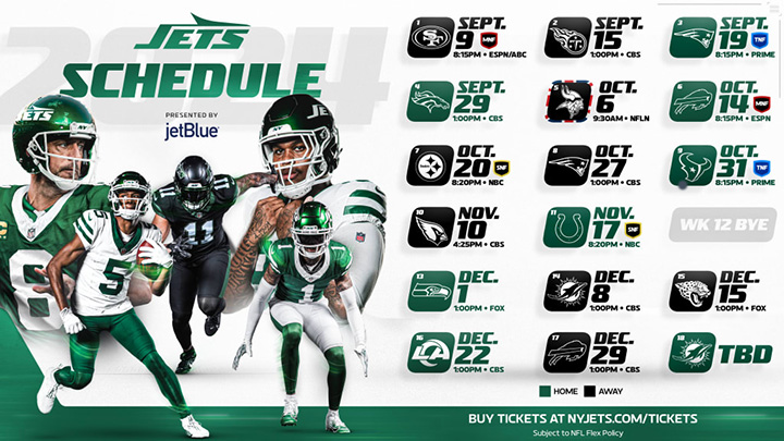 2024 New York Jets Schedule 2020 NFL Game Schedule for NY Jets games - MetLife Limo and Party Bus Transportation