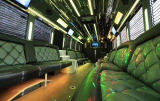 Interior of 28 passenger Limo Coach Party Bus