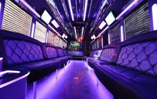 Interior of 28 passenger Limo Coach Party Bus